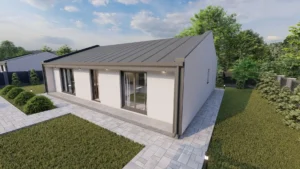 Casă din lemn Prima 120 Logicassa — vedere exterioară față principală